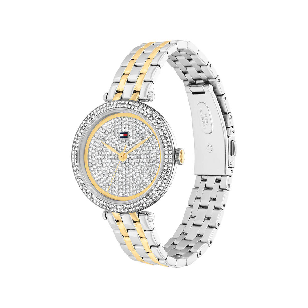 Tommy Hilfiger 34mm Cubic Zirconia Dial & Bezel Two-Tone Stainess Steel Bracelet Watch image number 2