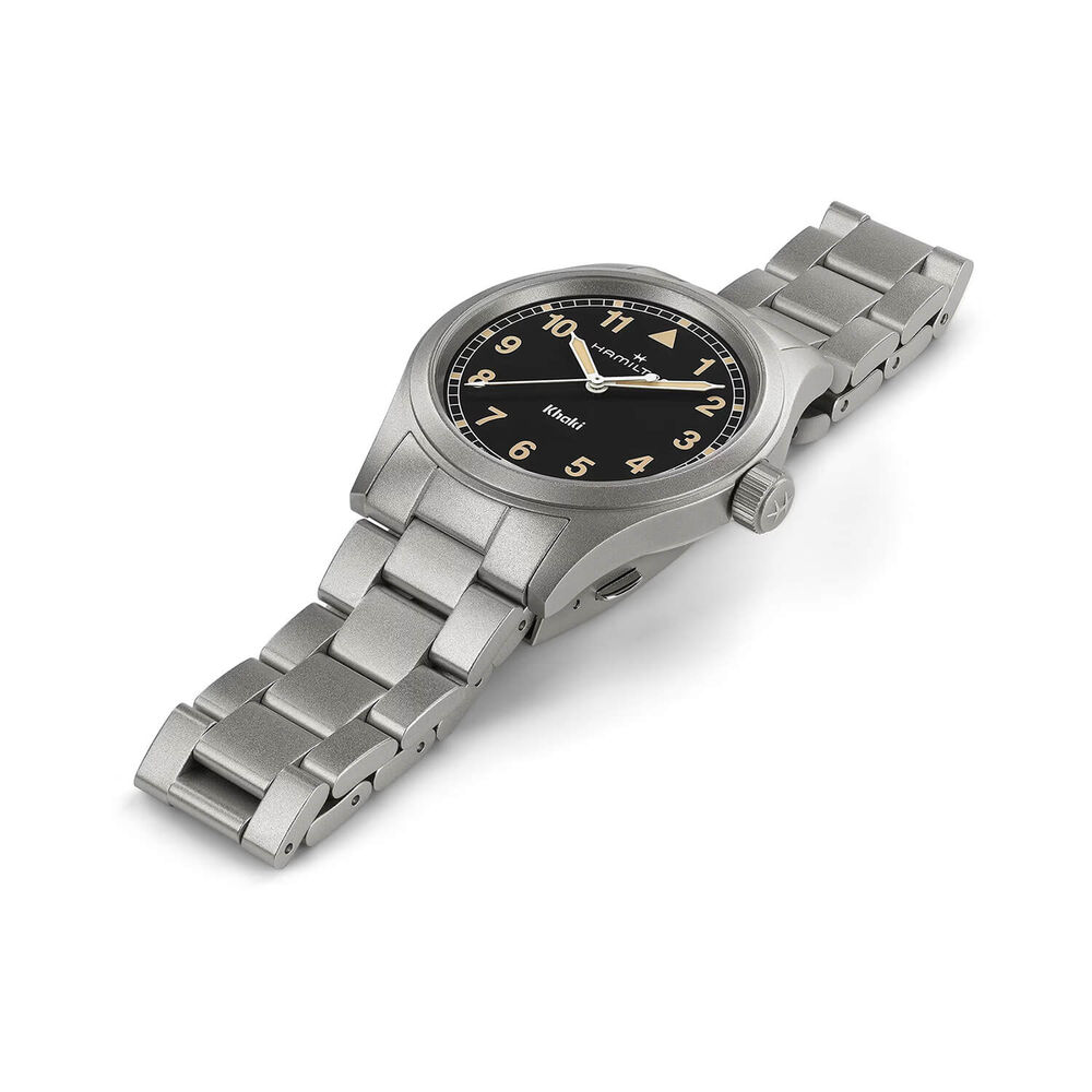 Hamilton Khaki Fields Quartz 38mm Black Dial Steel Bracelet Watch