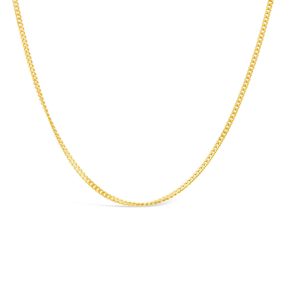 9ct Yellow Gold Curbed Chain Necklet image number 0