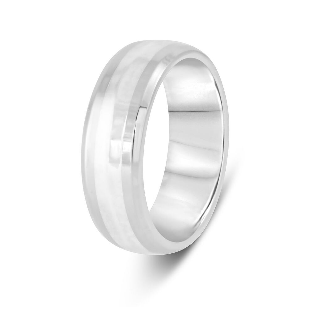 Titanium and Silver 7mm Wedding Ring image number 3