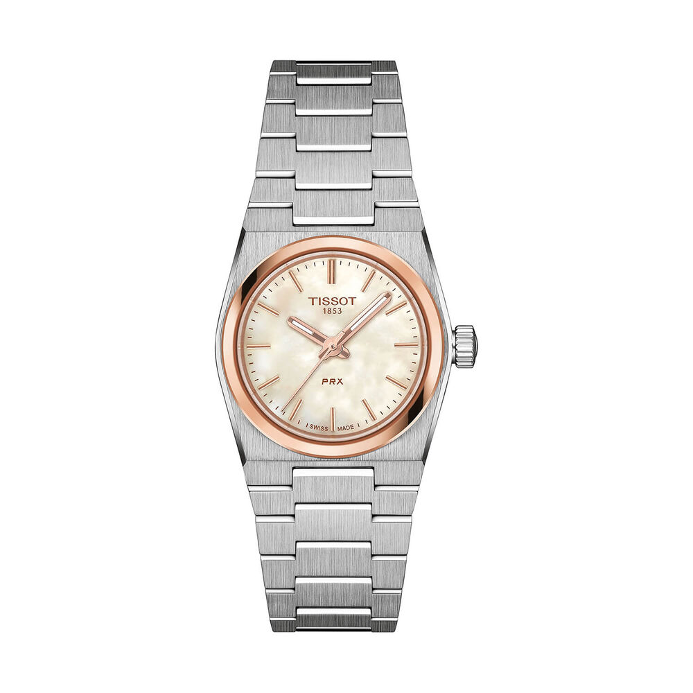 Tissot PRX Quartz 25mm Mother of Pearl Dial Rose Gold PVD Stainless Steel Case Bracelet Watch image number 0
