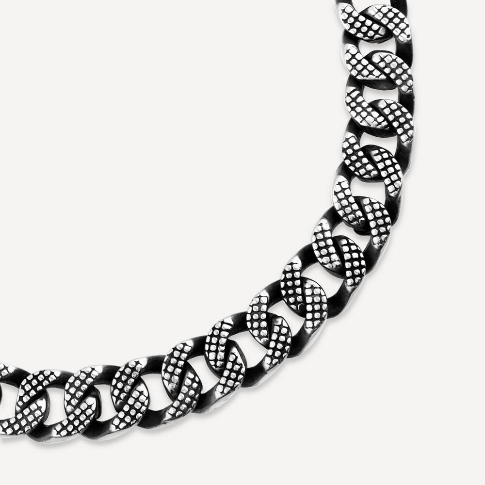 Men's Steel Curb 21.5cm Bracelet image number 1