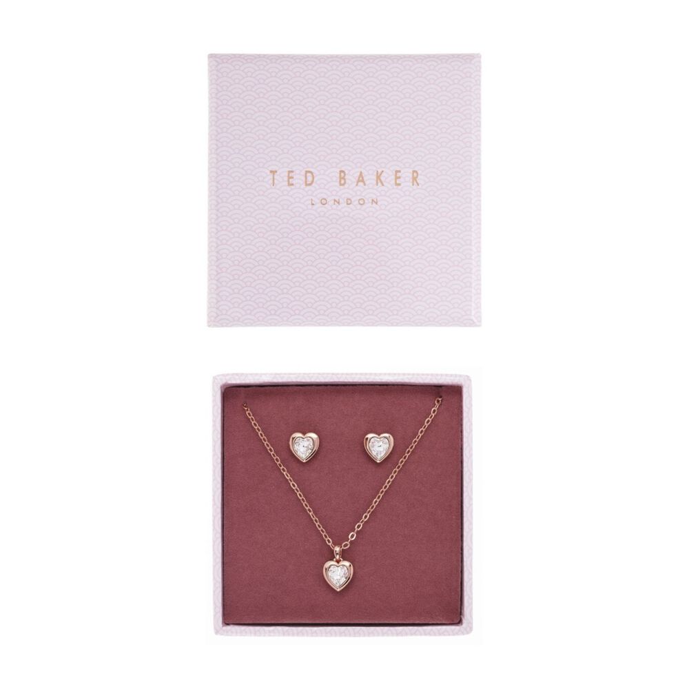 Ted Baker Hadeya Crystal Heart Earrings & Pendant Set