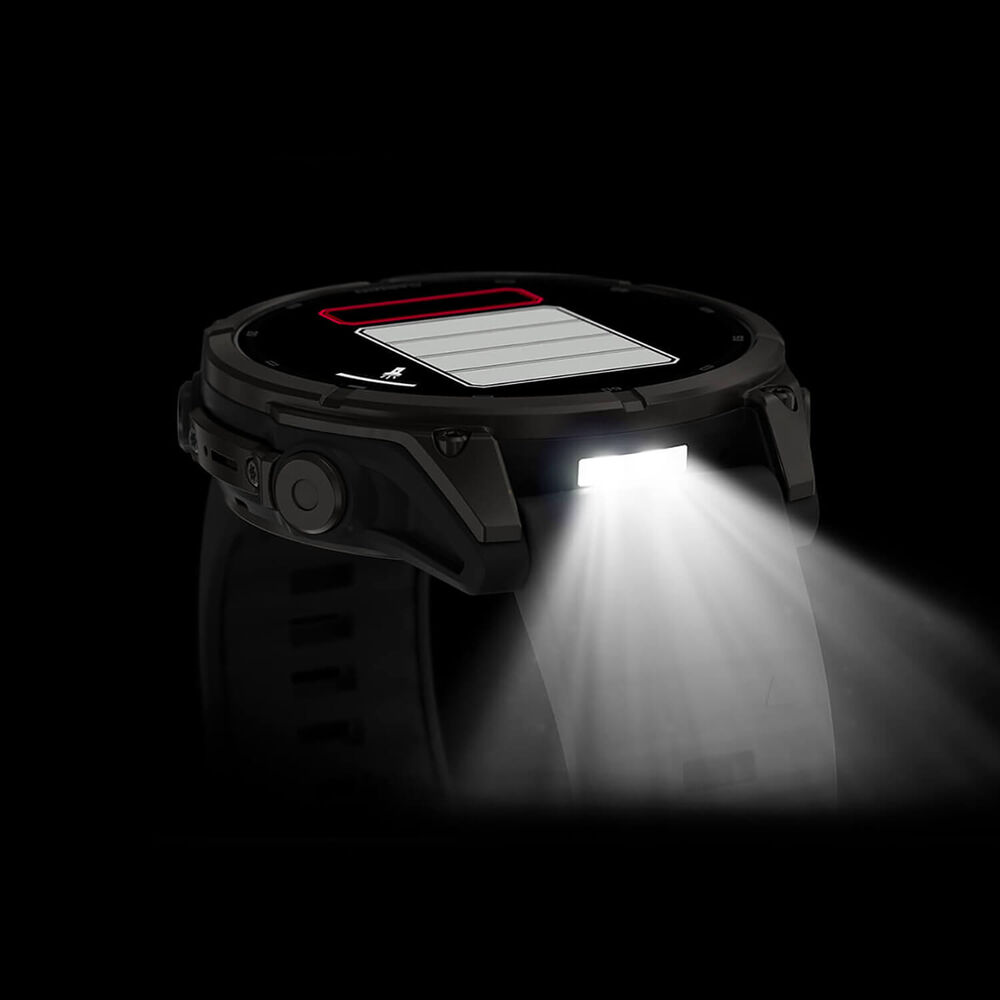 Garmin fenix 9 47mm Carbon Grey DLC Titanium Black Silicone Strap Watch