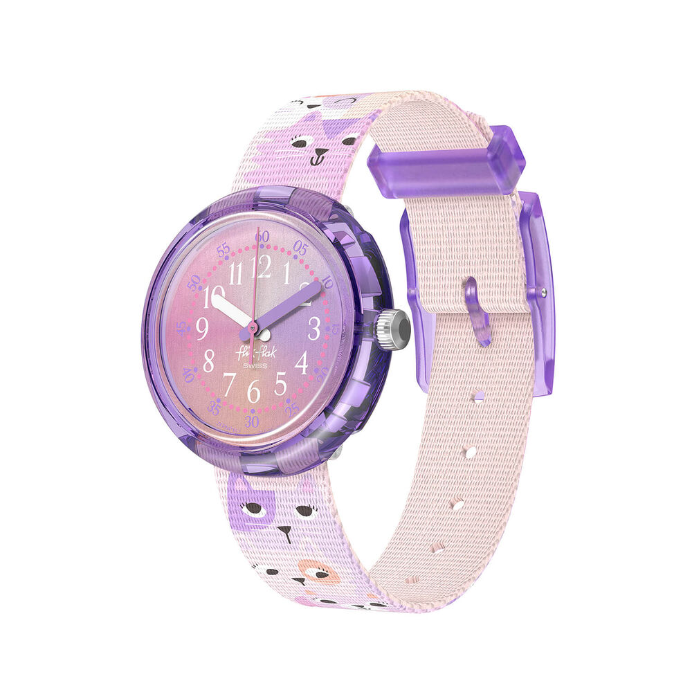 FLIK FLAK Cutie Kitty 31.85mm Purple Dial Quartz Kids Watch image number 0
