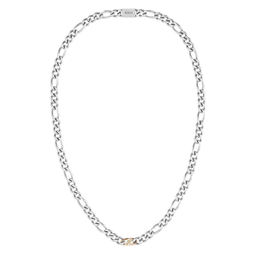 BOSS Rian Two Tone Branded Link Necklace