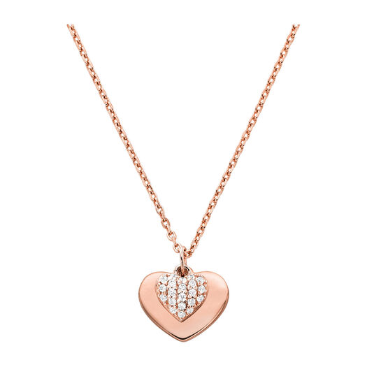 Michael Kors Rose Gold & Crystal Heart Pendant