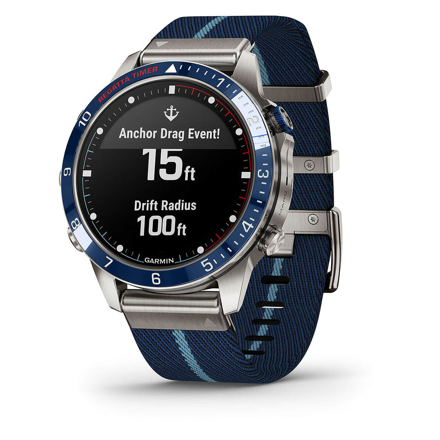 Garmin MARQ Captain Gen 2 46mm Titanium Case Blue Ceramic Bezel Strap Watch