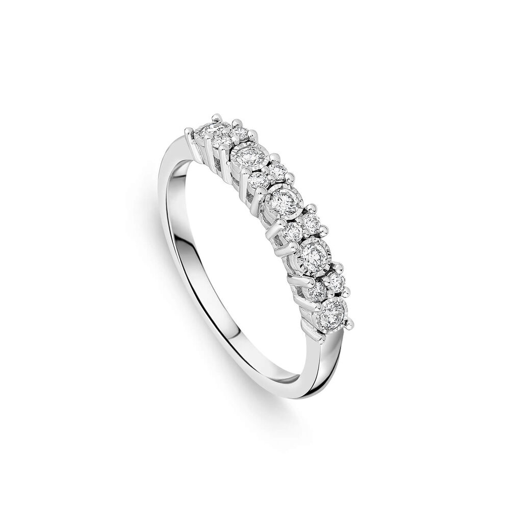 9ct White Gold Diamond Illusion Claw Set 0.25ct Diamond Eternity Ring image number 0