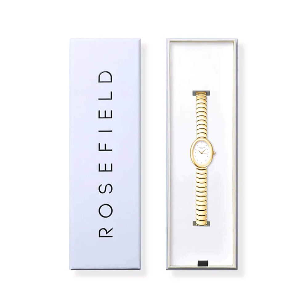 Rosefield Ovale 22x29mm White Dial Gold Tone Stainless Steel Bracelet Watch