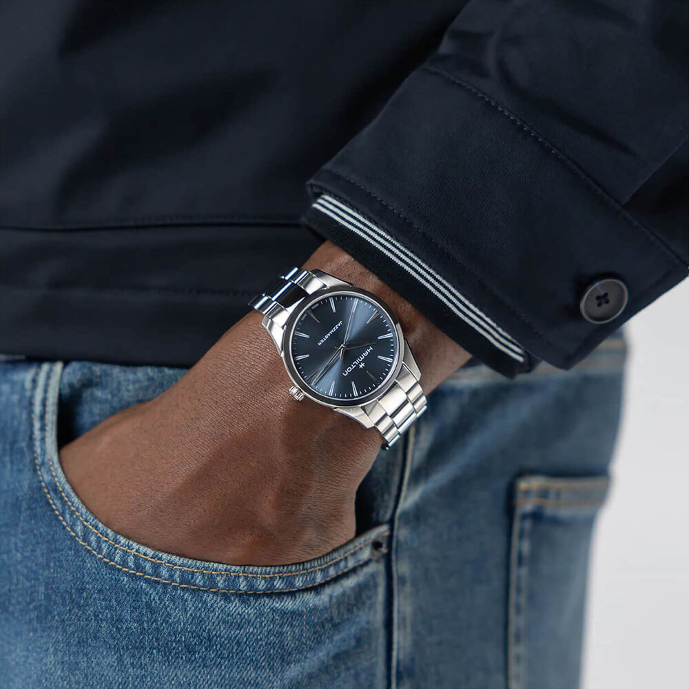 Hamilton Jazzmaster Quartz 40mm Blue Dial Steel Bracelet Watch