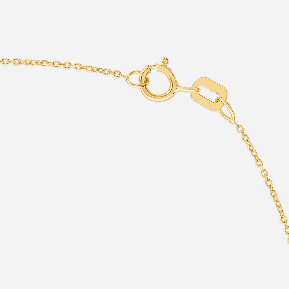 9ct Yellow Gold Textured Round Disc Bead Chain Necklet image number 3