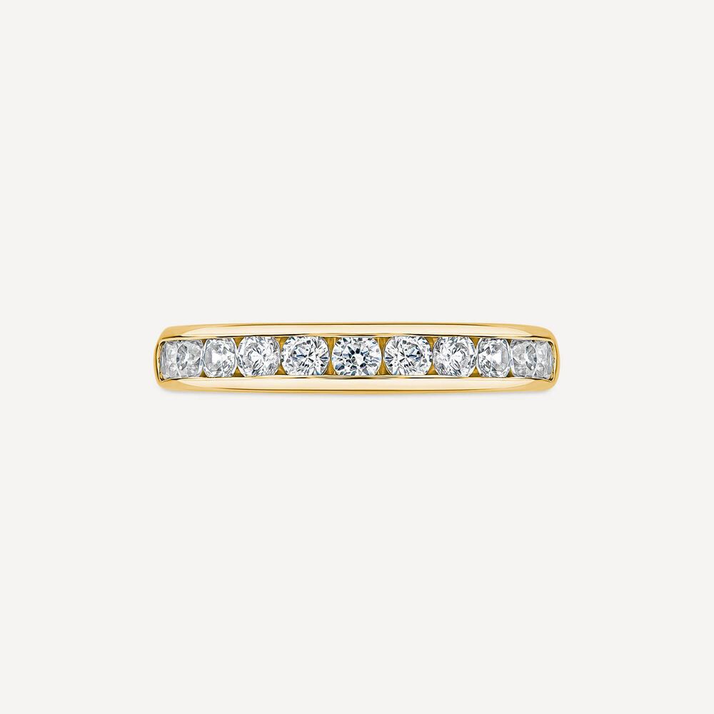 9ct Yellow Gold 3.5mm 0.60ct Diamond Channel Set Wedding Ring image number 1