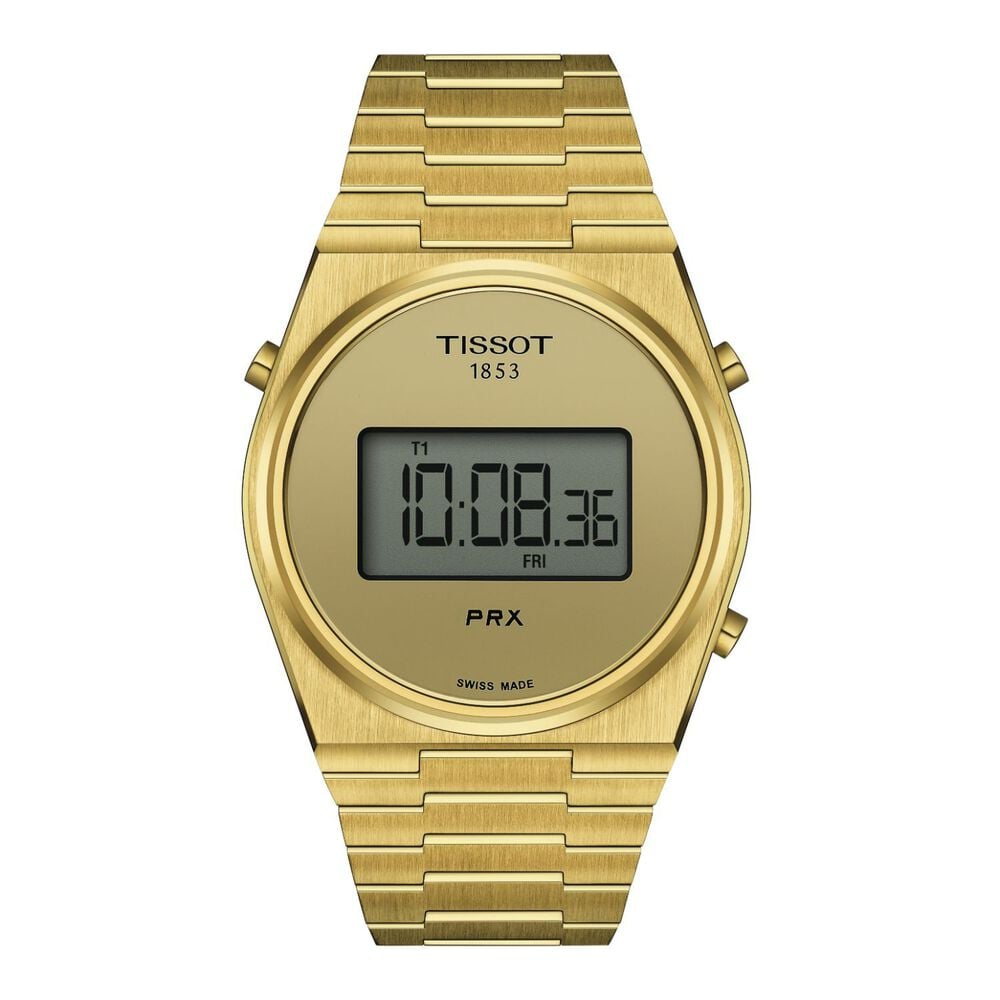 Tissot PRX Digital 40mm Champagne Dial Yellow Gold PVD Case Watch