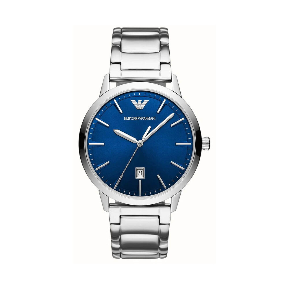 Emporio Armani Ruggero 43mm Blue Dial Stainless Steel Bracelet Watch image number 0