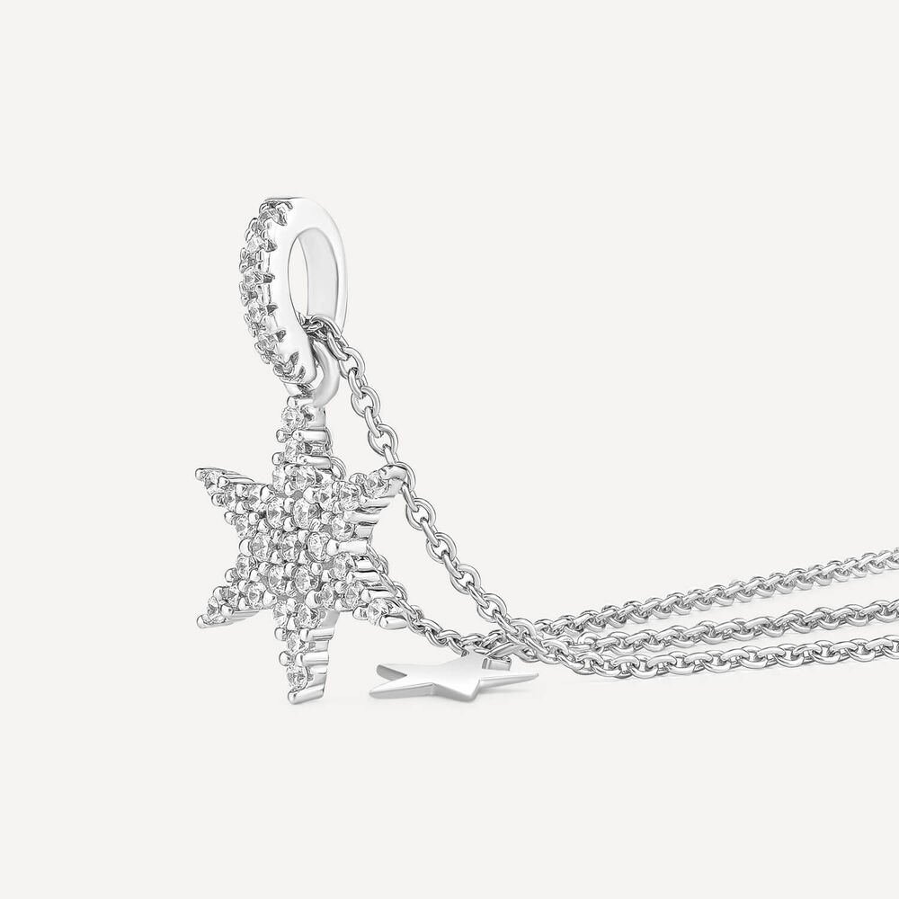 Sterling Silver Cubic Zirconia Star Make-A-Wish Pendant
