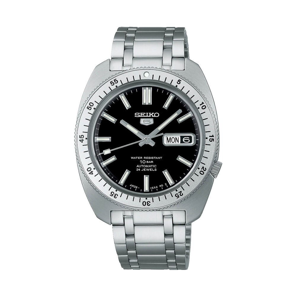 Seiko 5 Sports ‘Gene Kranz’ Recreation Limited Edition 38.2mm Black Dial Steel Bracelet Watch image number 0