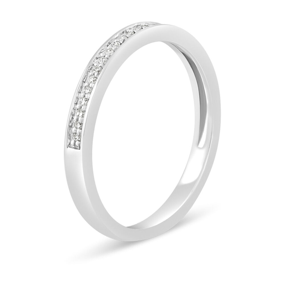 Mystere Ladies' 18ct White Gold Diamond 2.1mm Wedding Ring image number 3