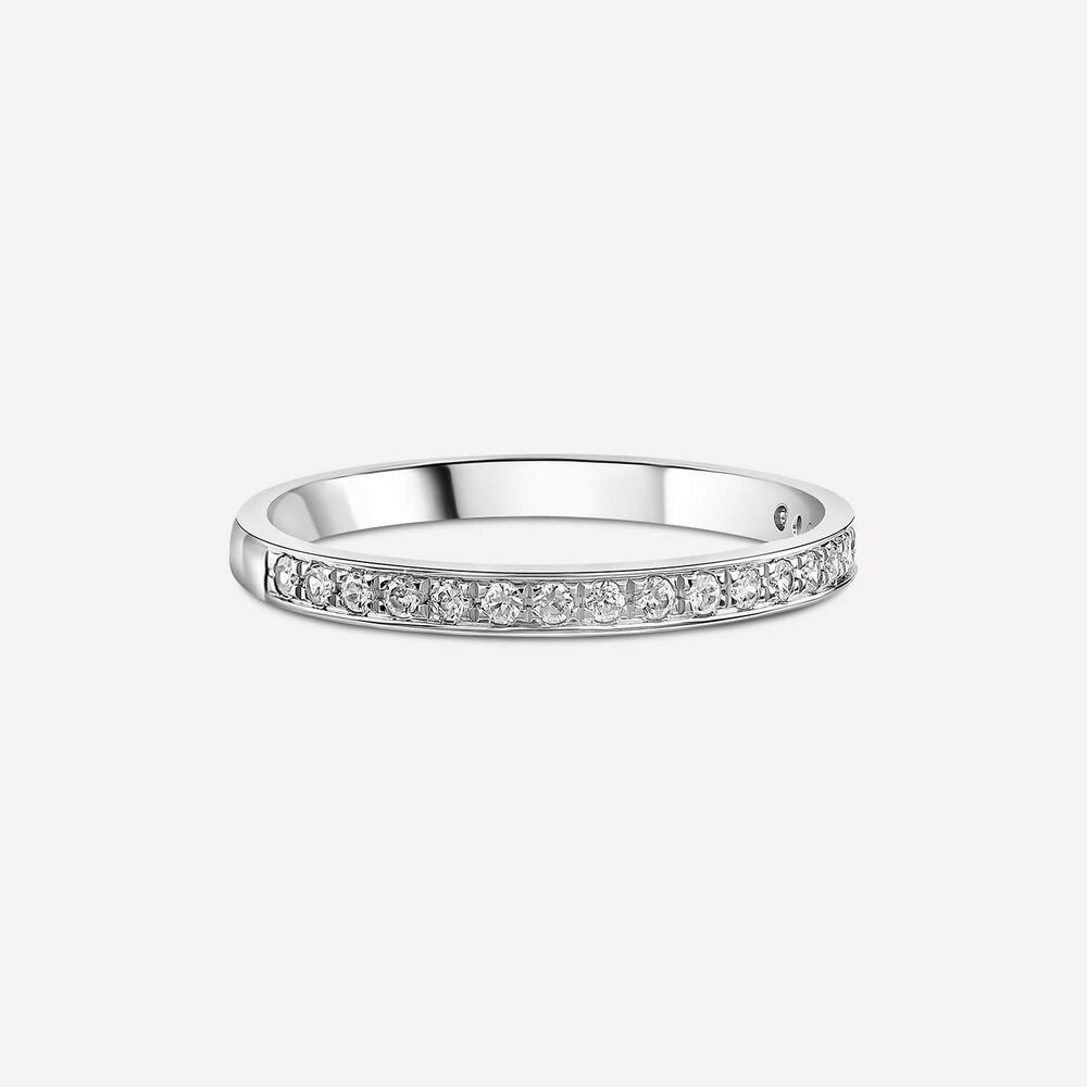 Platinum 2mm 0.15ct Diamond Pave Set Wedding Ring image number 2