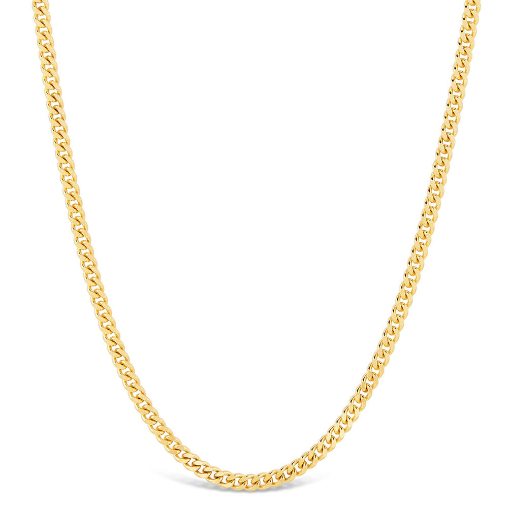 9ct Yellow Gold 2.1mm Width 20' Flat Curb Chain image number 0