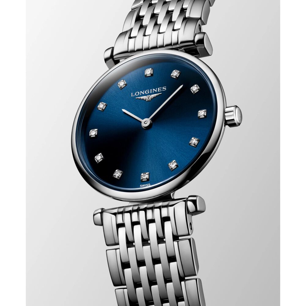 Longines Le Grande Classique 24mm Diamond Dot Blue Dial Steel Case Watch image number 3