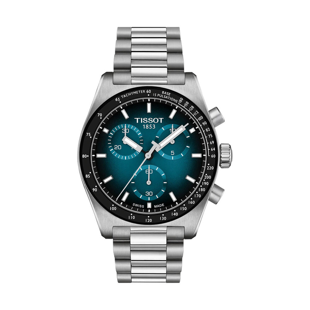 Tissot PR516 Chronograph 40mm Blue Dial Steel Bracelet Watch