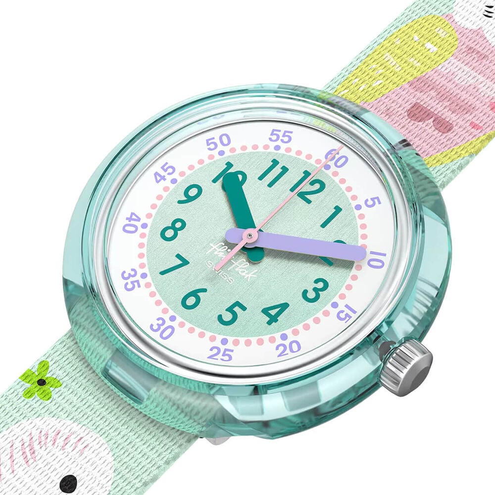 FLIK FLAK Happy Budgies 31.85mm Green Dial Quartz Kids Watch image number 2