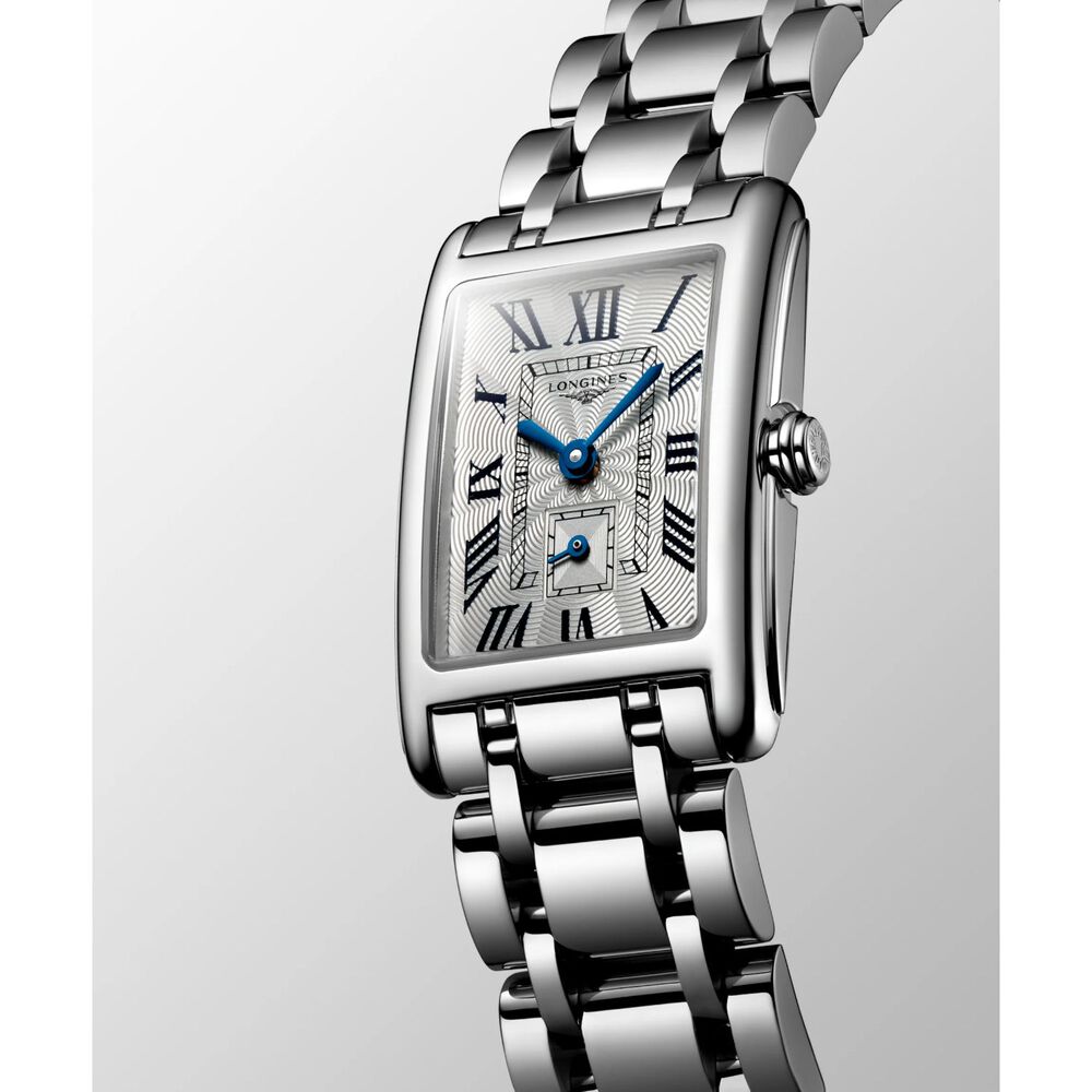 Longines DolceVita 20.80 X 32.00 mm Silver "flinque" Dial Blue Index Steel Case Watch image number 4