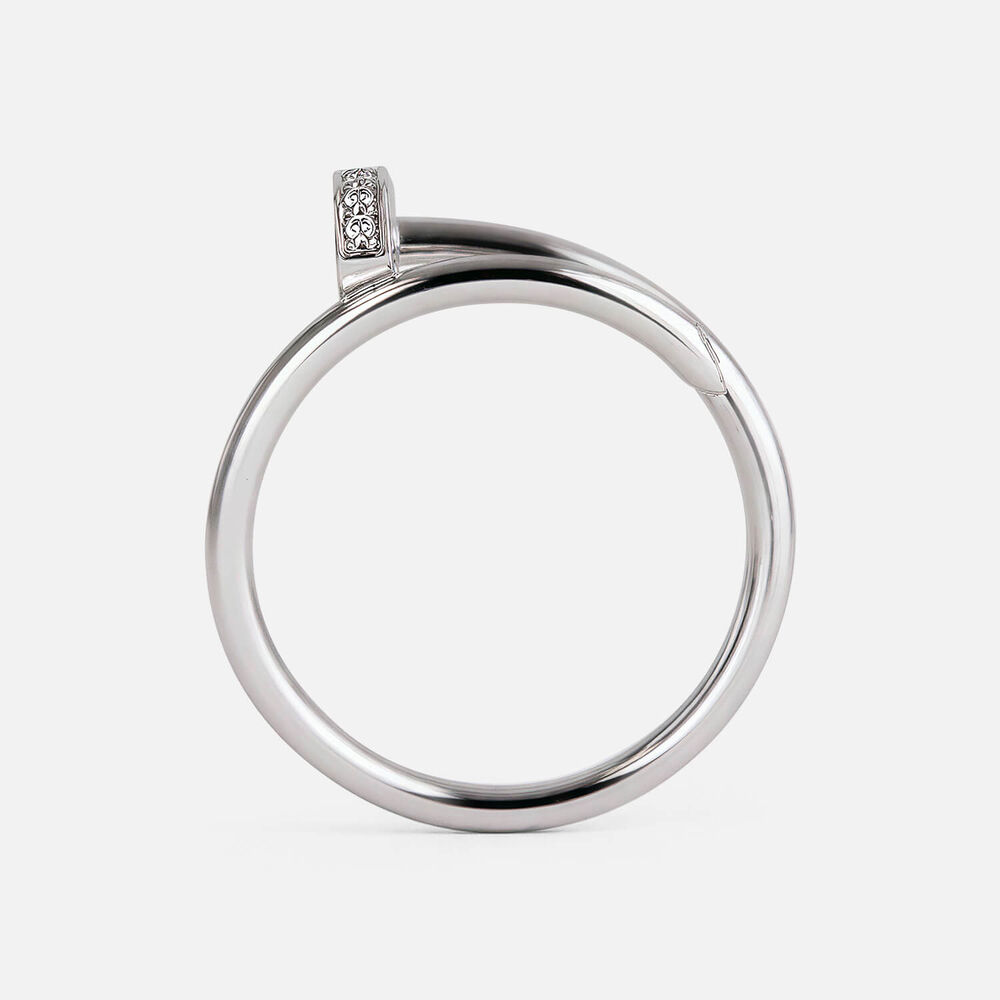 Sterling Silver Cubic Zirconia Nail Ring