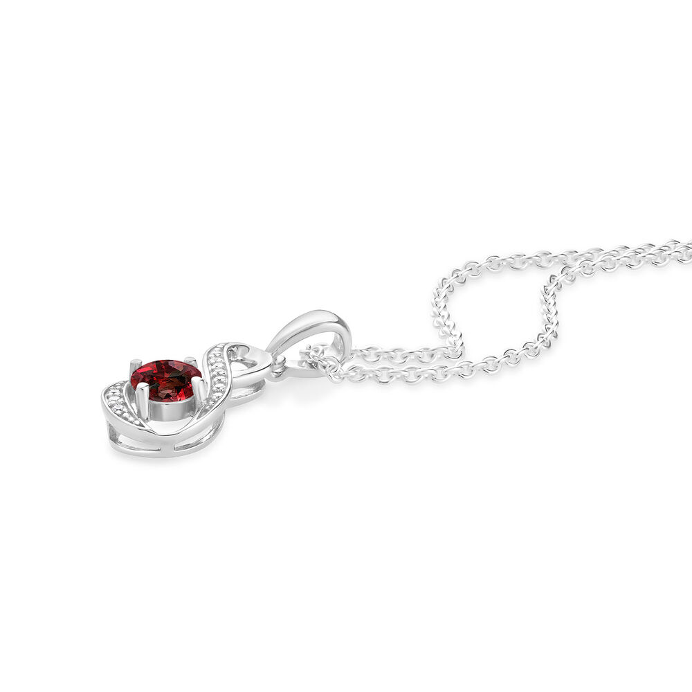Sterling Silver and Cubic Zirconia January Birthstone Pendant (Chain Included)