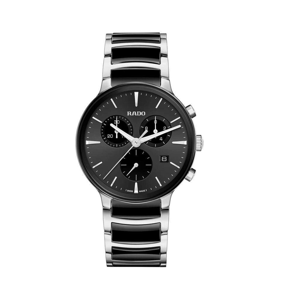 Rado Centrix Chronograph 41mm Black Dial Steel & Ceramic Bracelet Watch image number 0