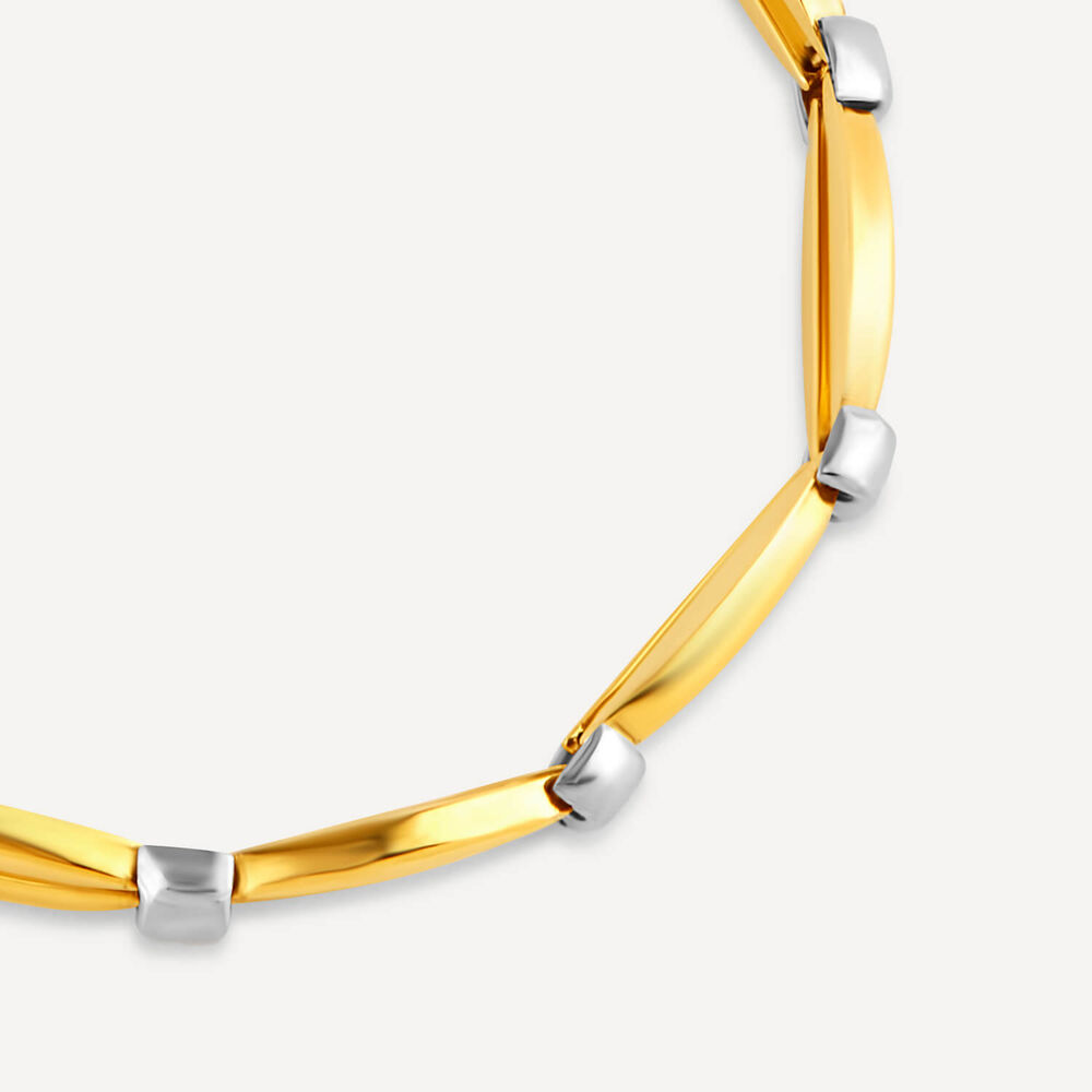 9ct Yellow Gold Diamond Cut Lips Bar Bracelet