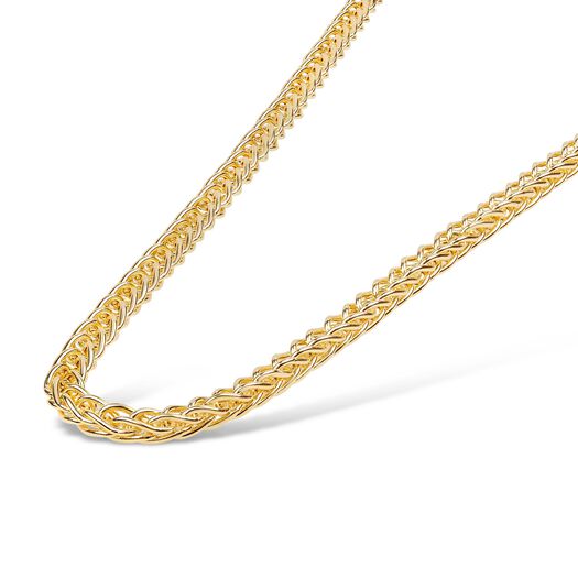 9ct Yellow Gold Spiga Chain Long Link Necklace