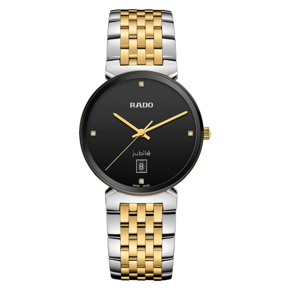 Rado Florence 38MM Black Dial Diamond Dot Steel Yellow Gold Case Bracelet Watch image number 0