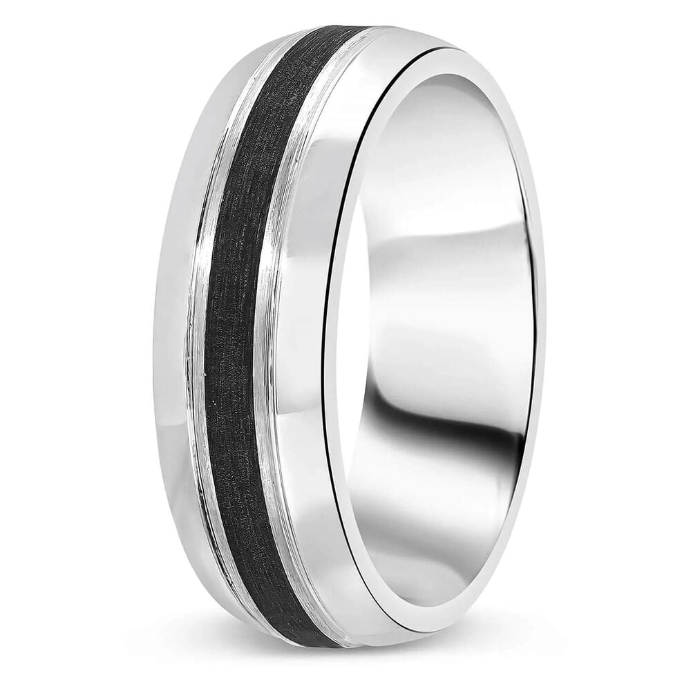 Titanium and Enamel 7mm Wedding Ring image number 3