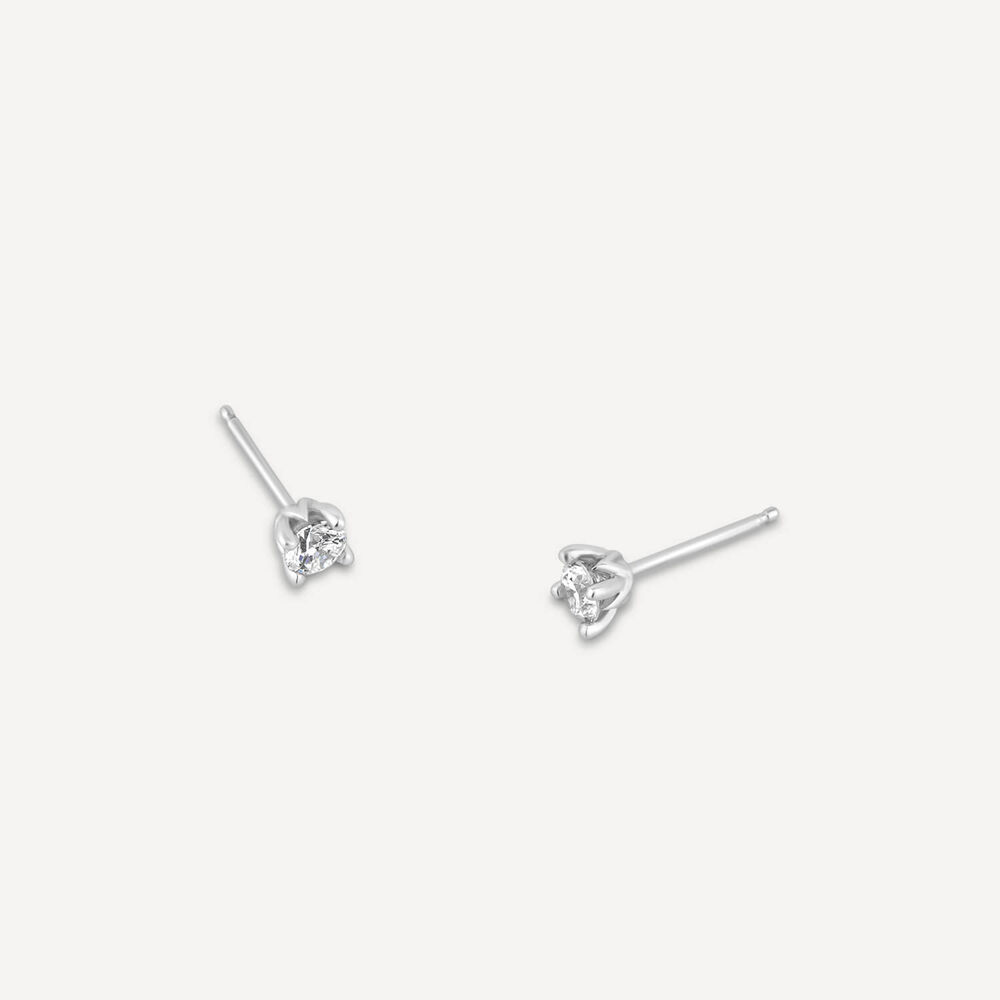 9ct White Gold 0.40ct Diamond Orchid Setting Earrings