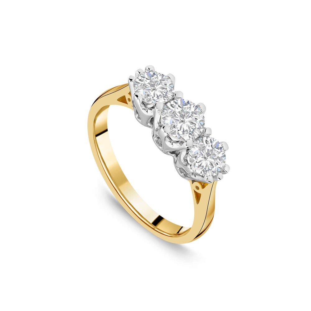 18ct Yellow Gold 1.25ct 3 Stone Diamond Ring