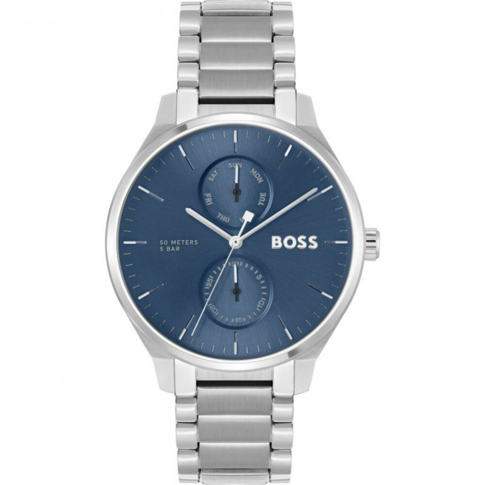 BOSS Tyler 43mm Blue Dial Multifunction Steel Case Watch