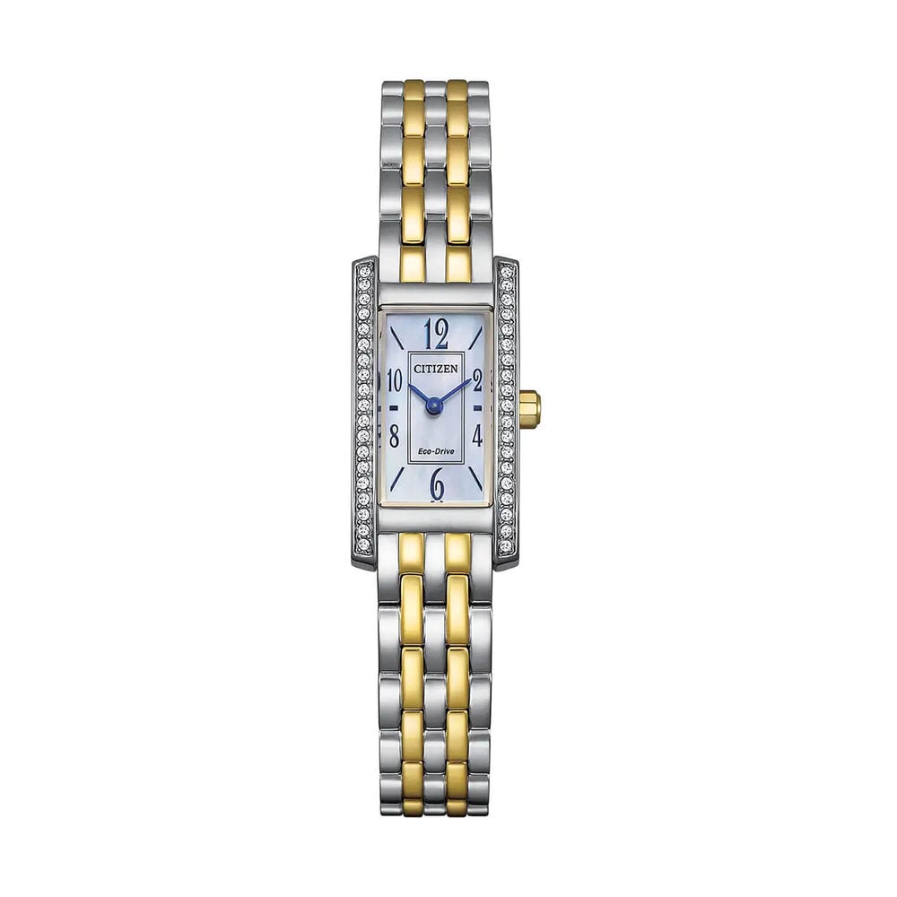 Citizen Petite Palidoro 28x14mm Mother of Pearl Dial Two Tone Steel Bracelet Watch image number 0