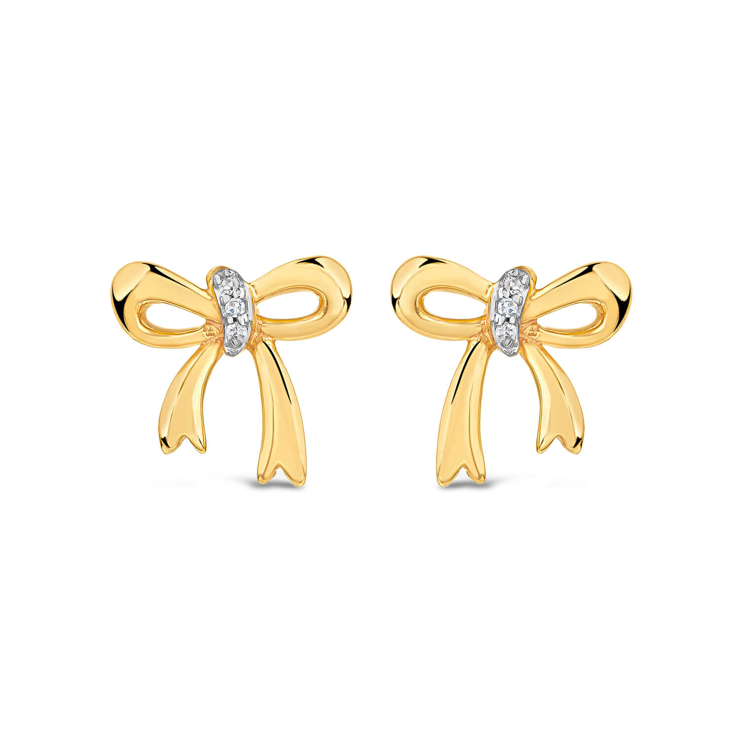 Diamond shop bow earrings