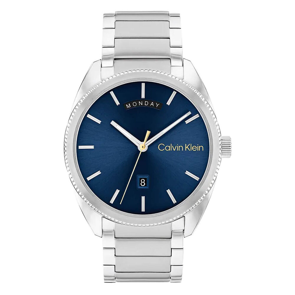 Calvin Klein 42mm Blue Dial Steel Bracelet Watch