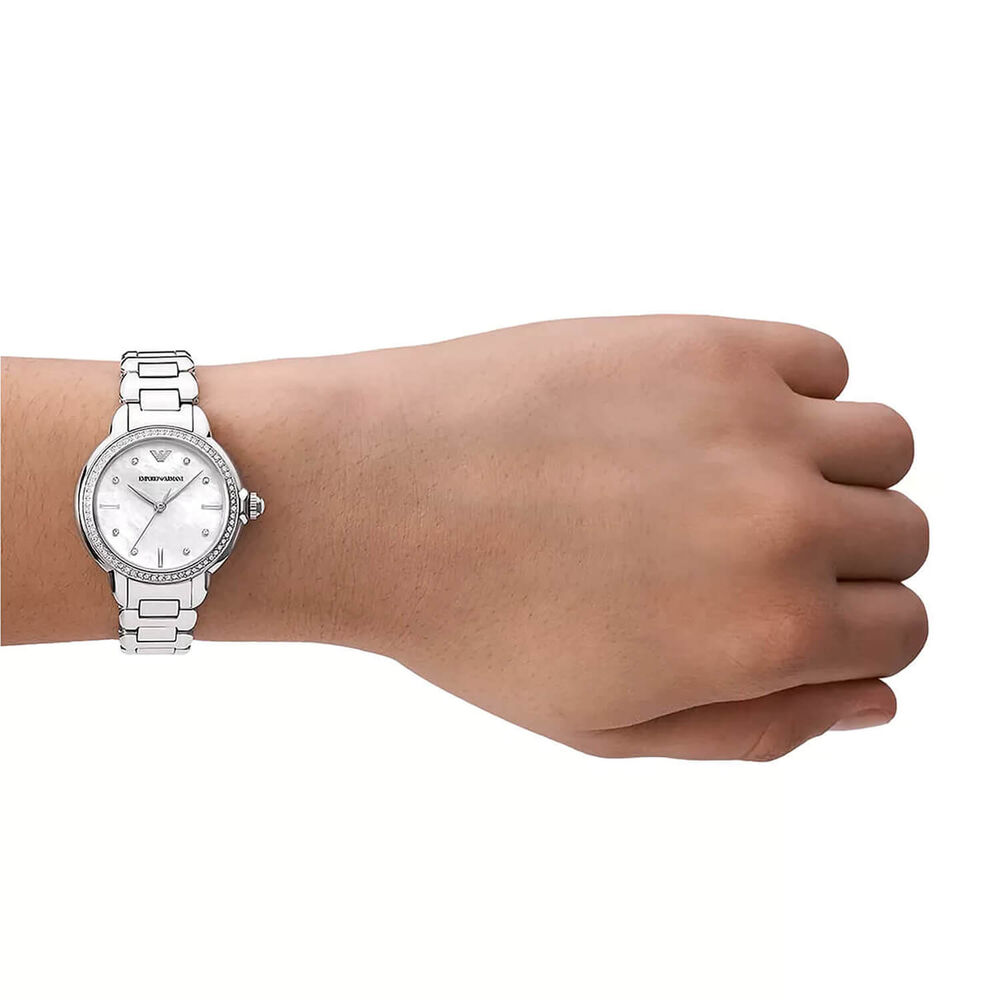 Emporio Armani Mia 32mm MOP Dial Steel Bracelet Watch image number 4