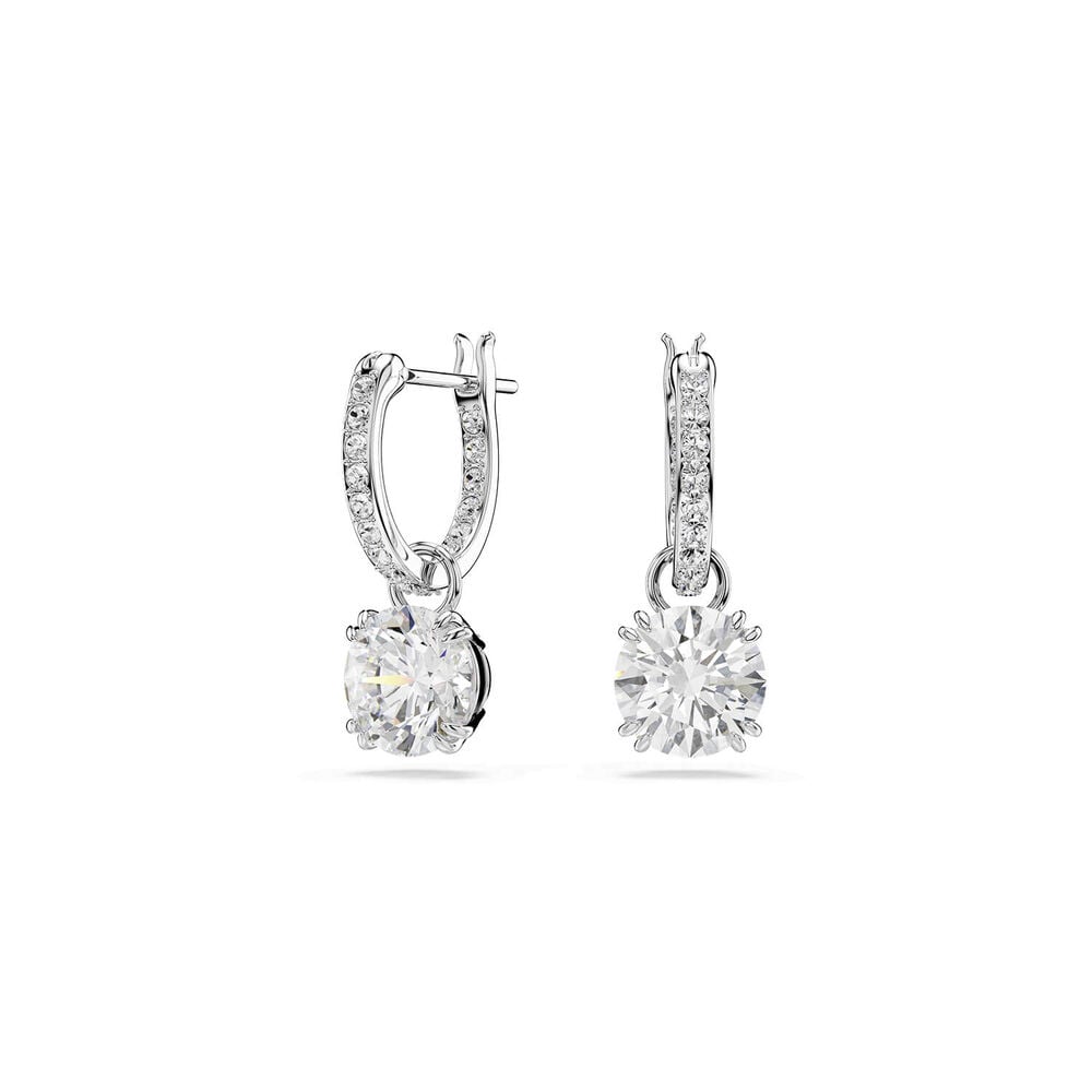Swarovski Stilla Cubic Zirconia & Crystals Rhodium Plated Drop Earrings