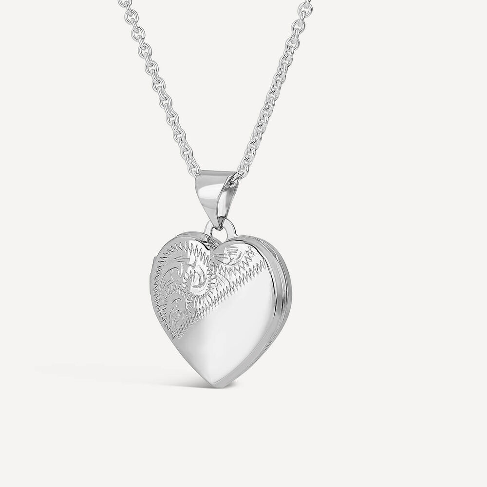 Sterling Silver Heart Locket (Chain Included) image number 3