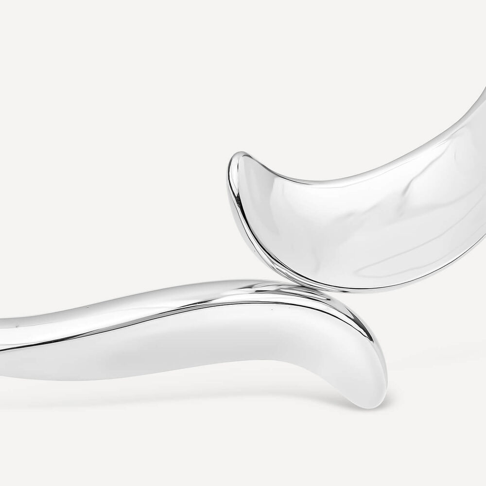 Sterling Silver Shiny Polished Curve Bangle