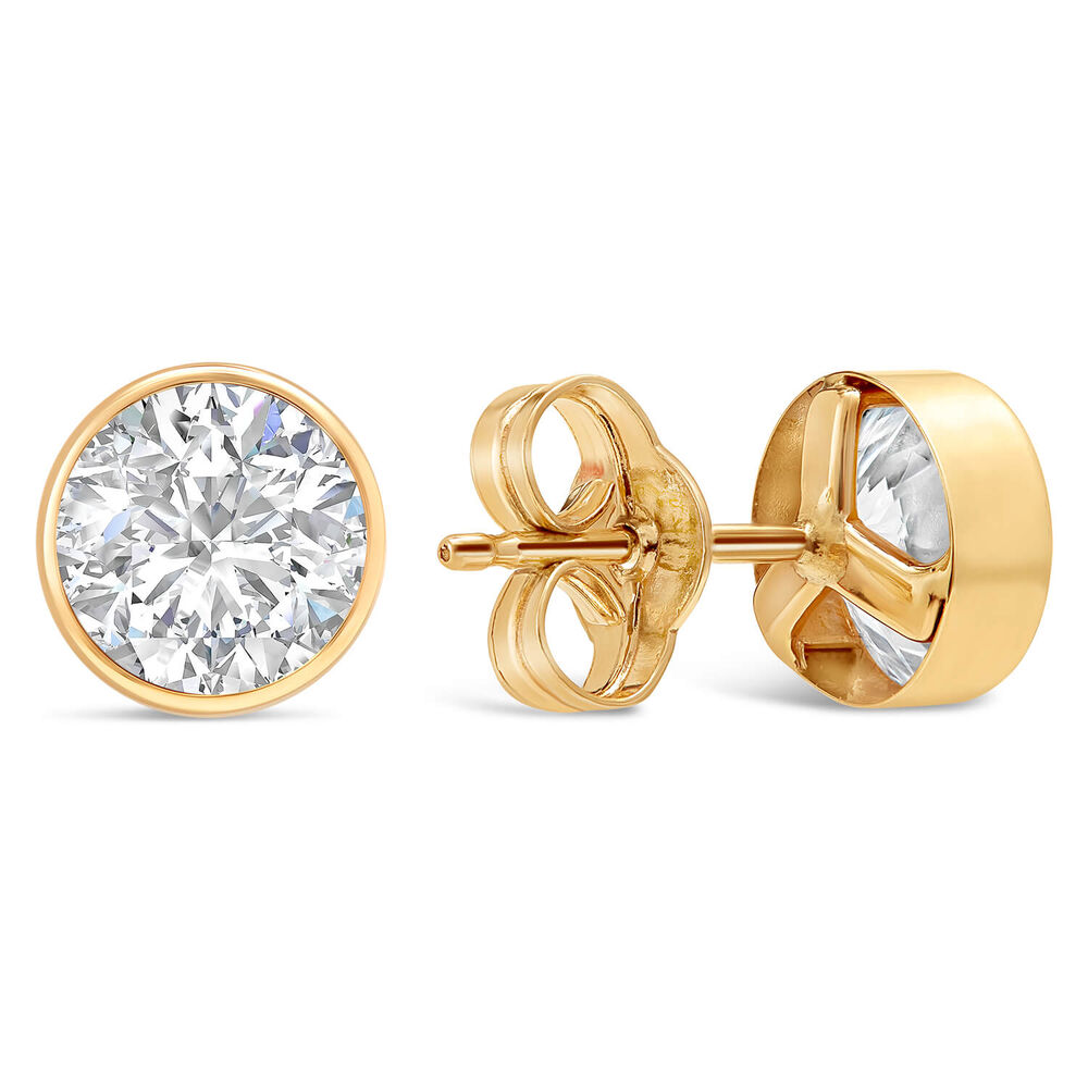 9ct Gold Cubic Zirconia Stud Earrings image number 2