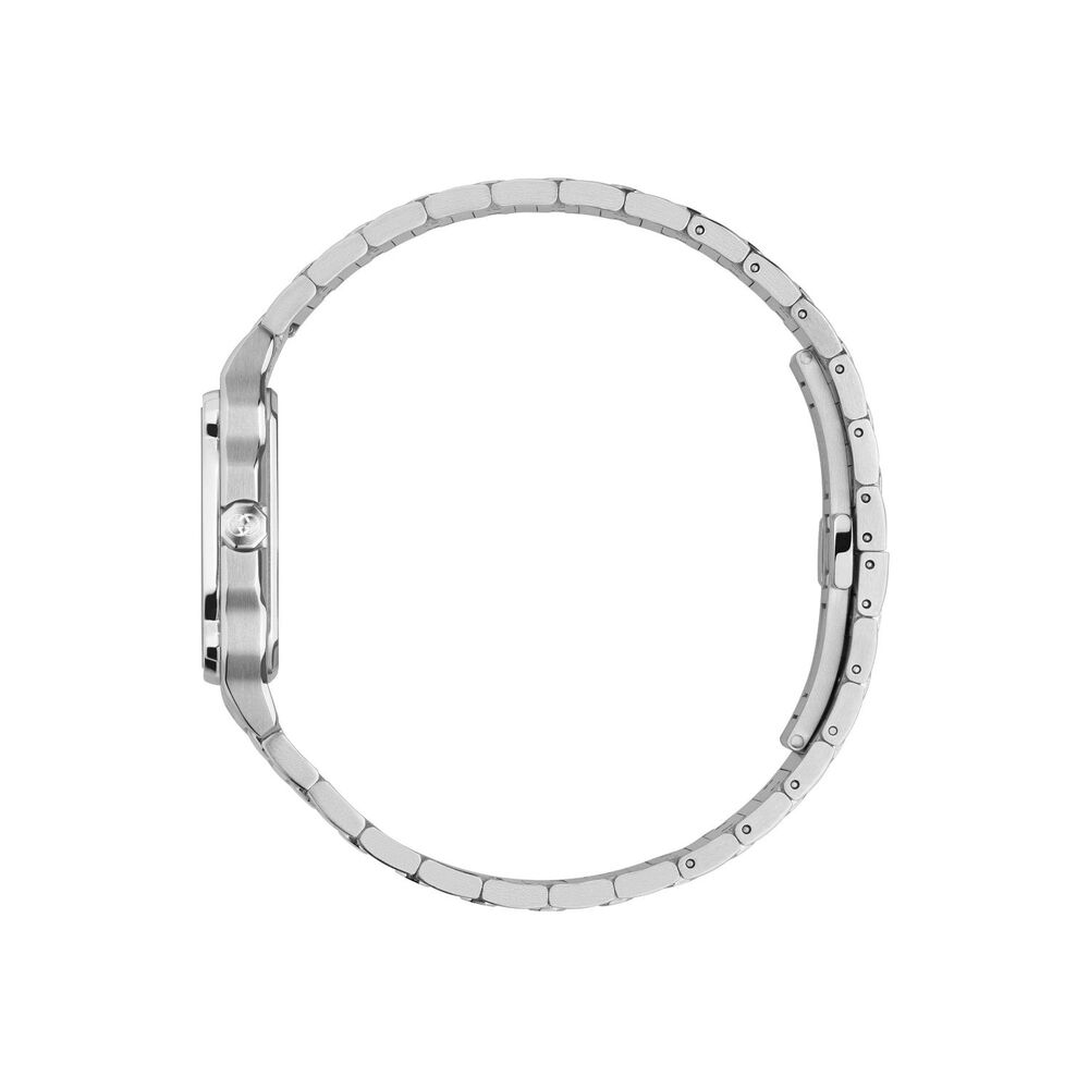 Gucci G-Flat 30mm Black Dial Stainless Steel Bracelet Watch