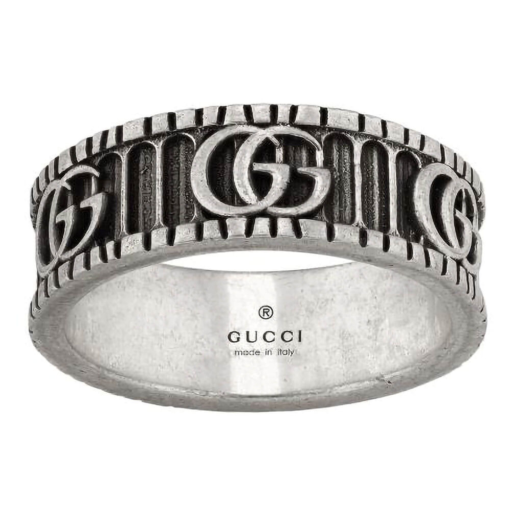 Gucci GG Marmont 8mm Aged Silver Ring image number 0