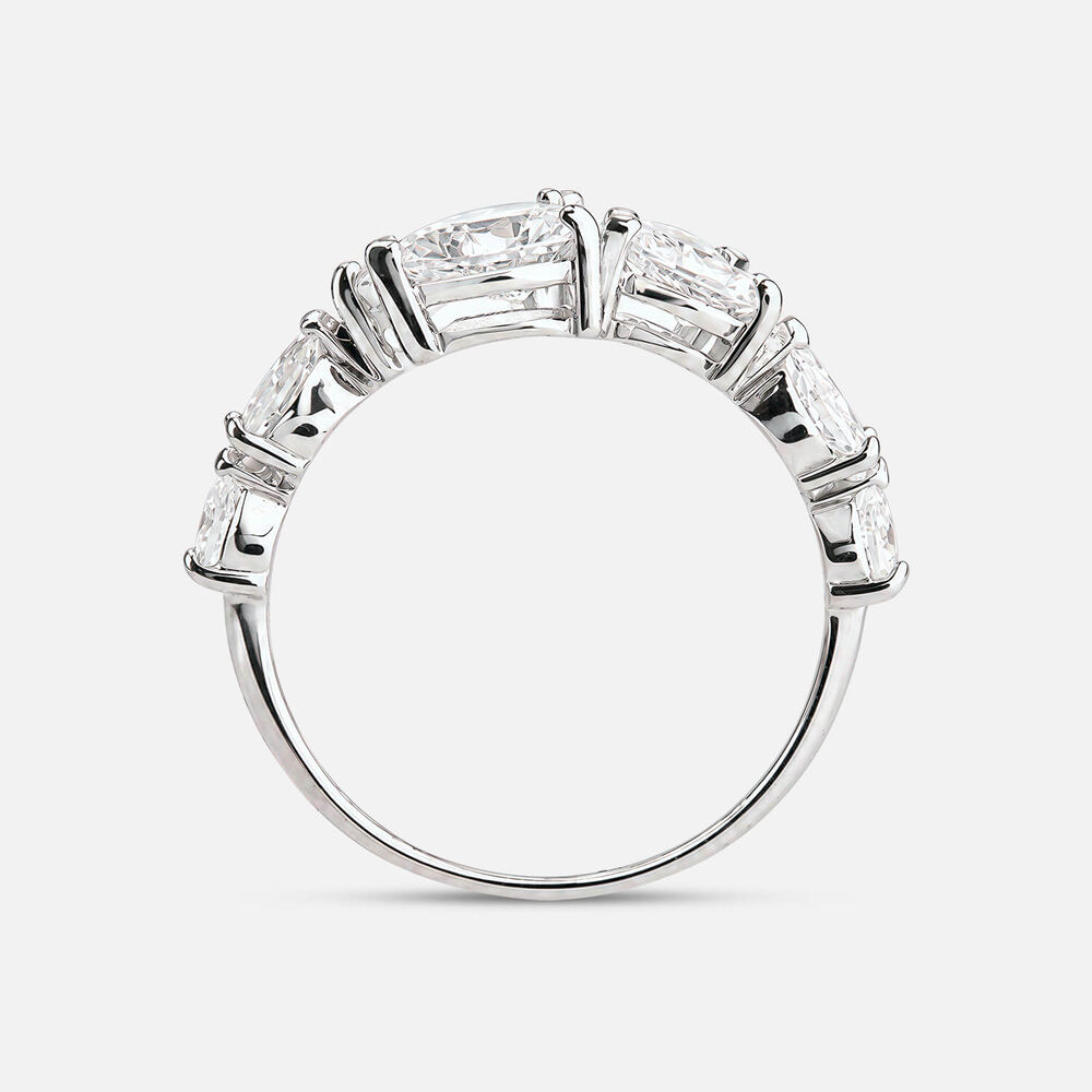Yellow Gold Plated Sterling Silver Multiple Pear Cubic Zirconia Ring