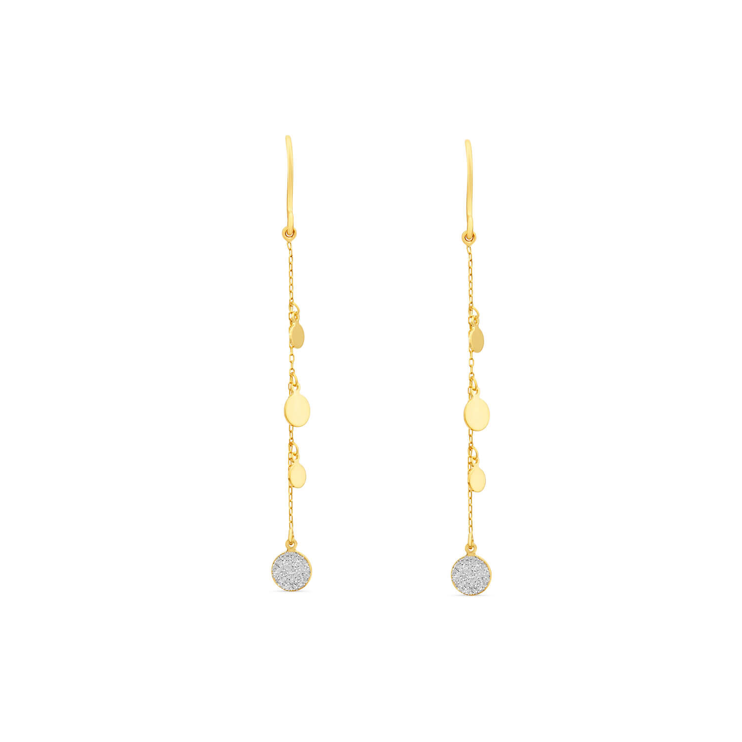 Large Polished Brass Dew Drop Earrings - Sandy Pearl – Dinosaur Designs US